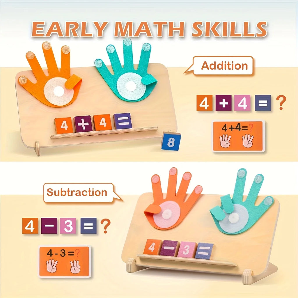 Wooden Math Learning Board – Number Blocks for Kids 3+