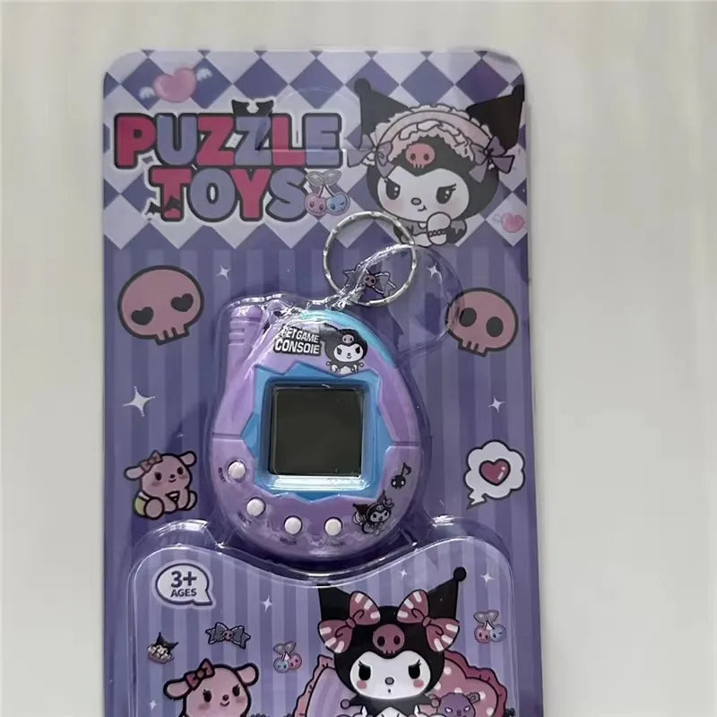 Hello Kitty Keychain Virtual Pet Mini Game Console Harajuku Girl Pink Angel Kuromi Cartoon Bag Pendant Toys Birthday Gifts