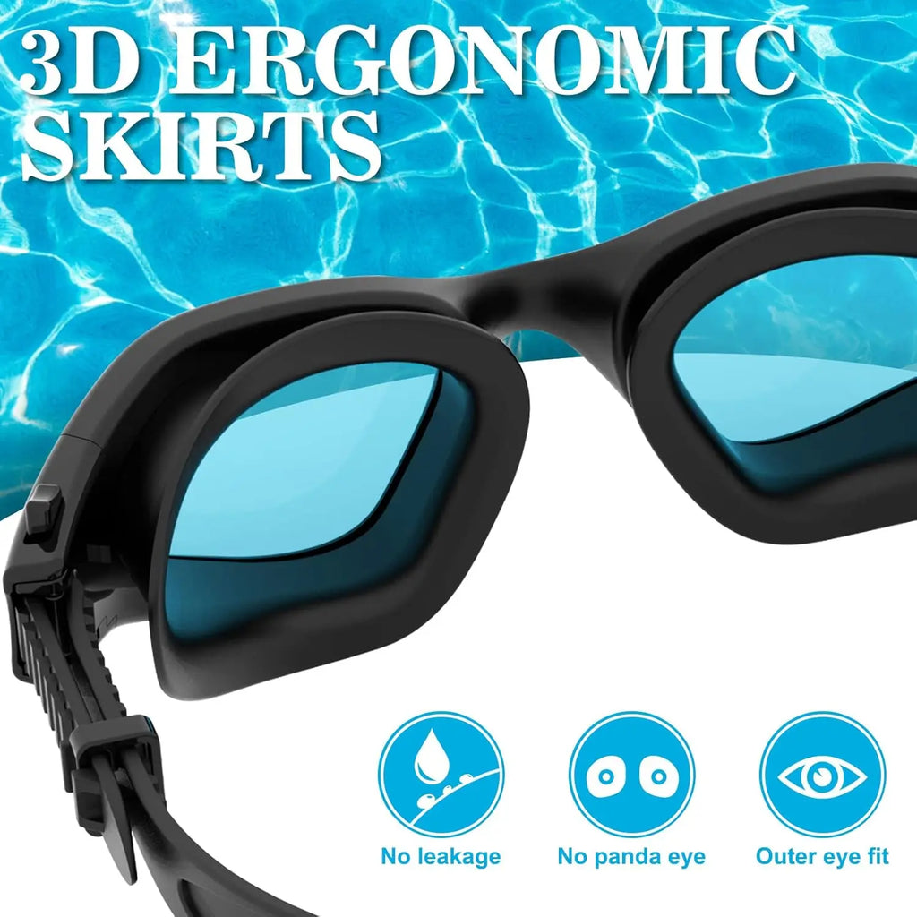 Polarized Swimming Goggles Anti Fog UV Protection No Leak Clear Vision for Men Women Adults