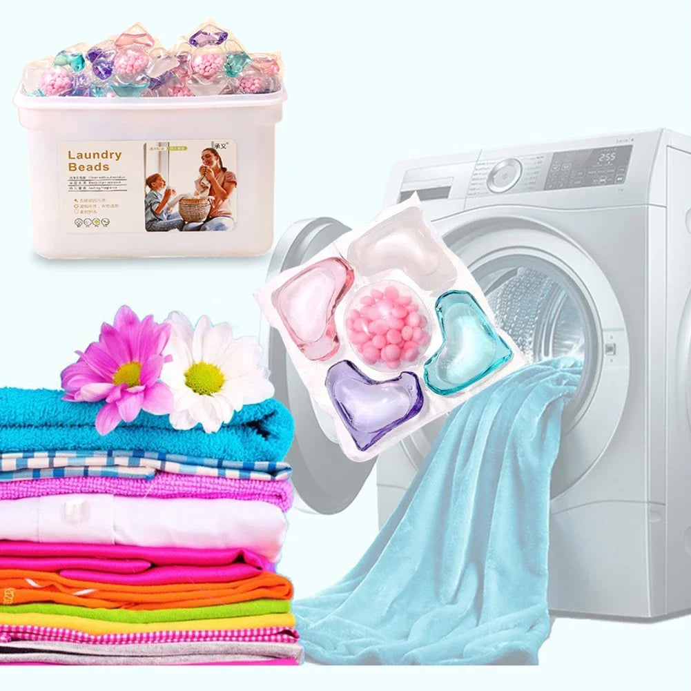 100/50Pcs Multi-purpose Strong Detergent 5 in 1 Detergent Liquid Capsule Ball Laundry Scent Fragrance Beads for Home Dormitory