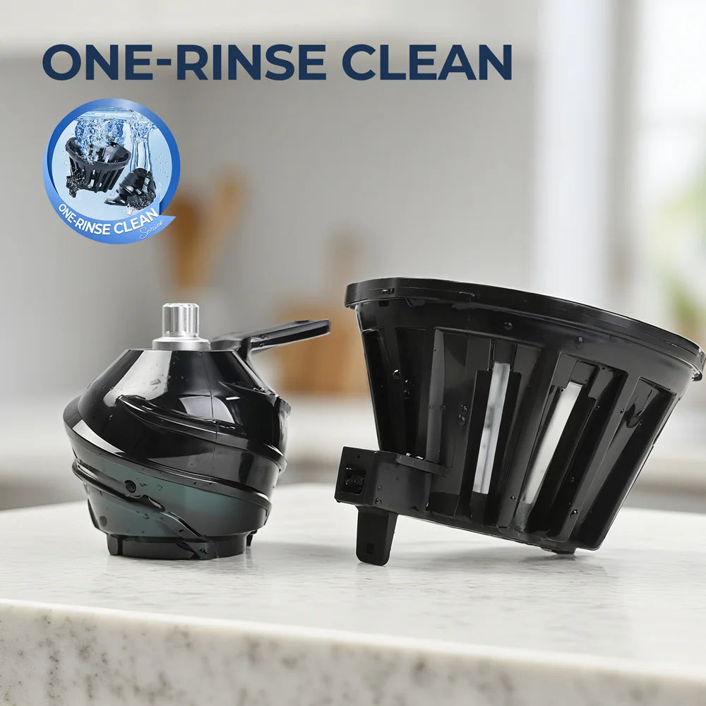 ROUNY Cold Press Extractor with Filter-Free, Easy Clean Electric Fruit Slow Juicer Machine with 130mm Large Feed Caliber,  Black