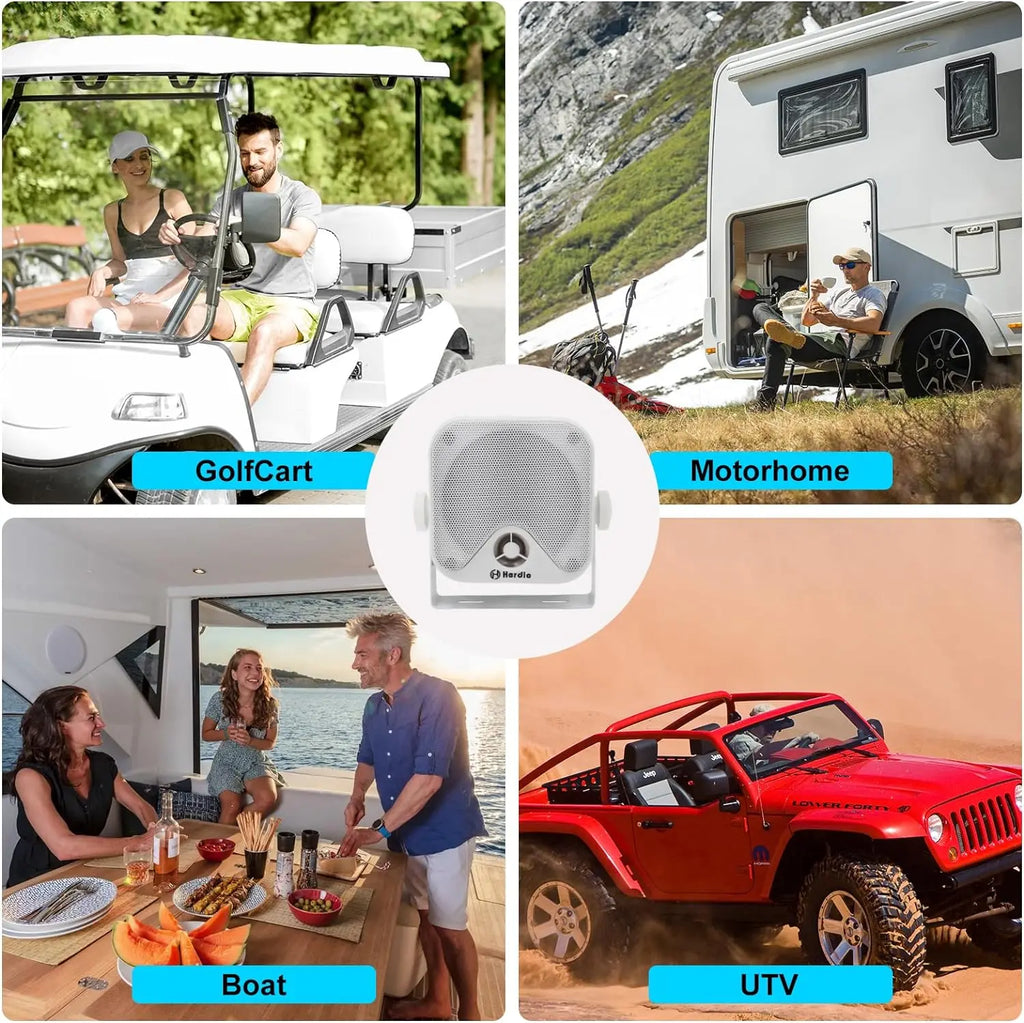 Herdio 4'' 240W 4PCS Bluetooth Golf Cart Speakers Waterproof Marine Speakers For Outdoor Boat ATV UTV Jeep Courtyard Powersports