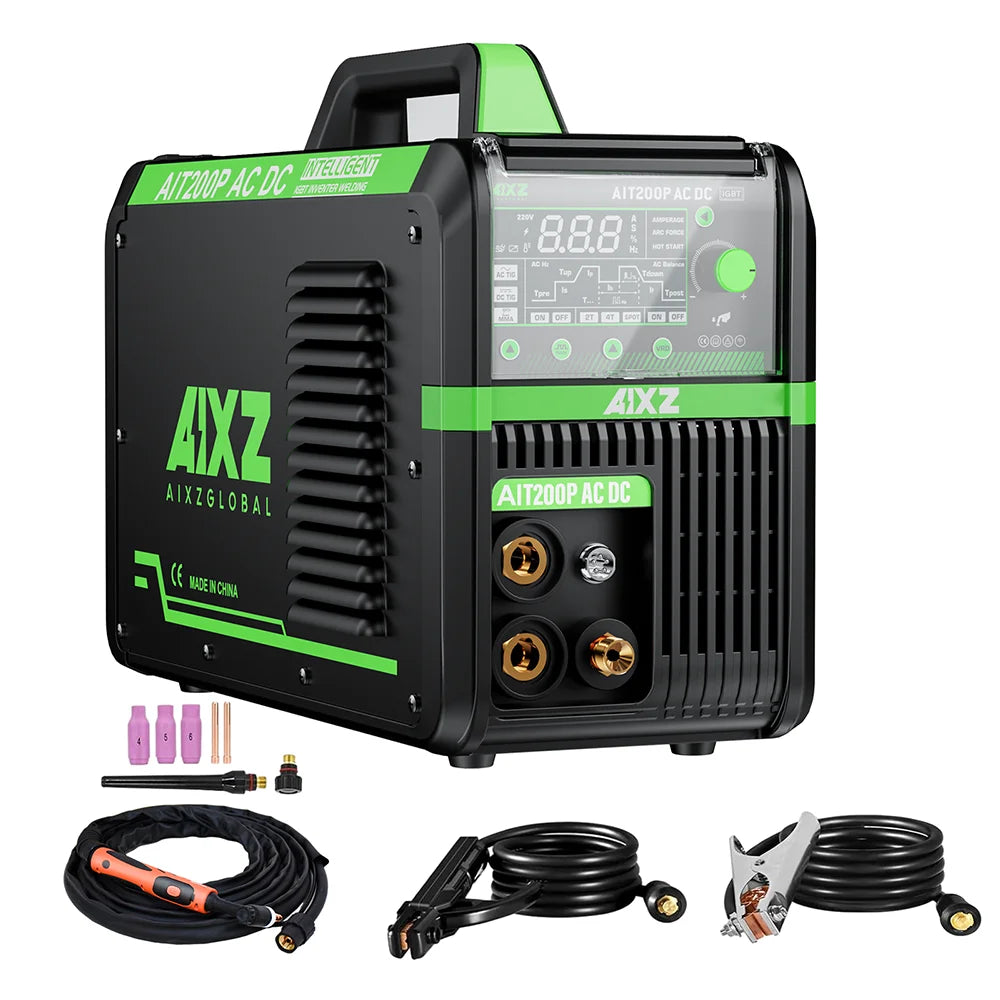 AIXZ HF TIG Welding Machine AIT200P AC DC Welder With Pulse 5 in 1 IGBT Inverter ARC Stick Welder Spot TIG Aluminum Welder