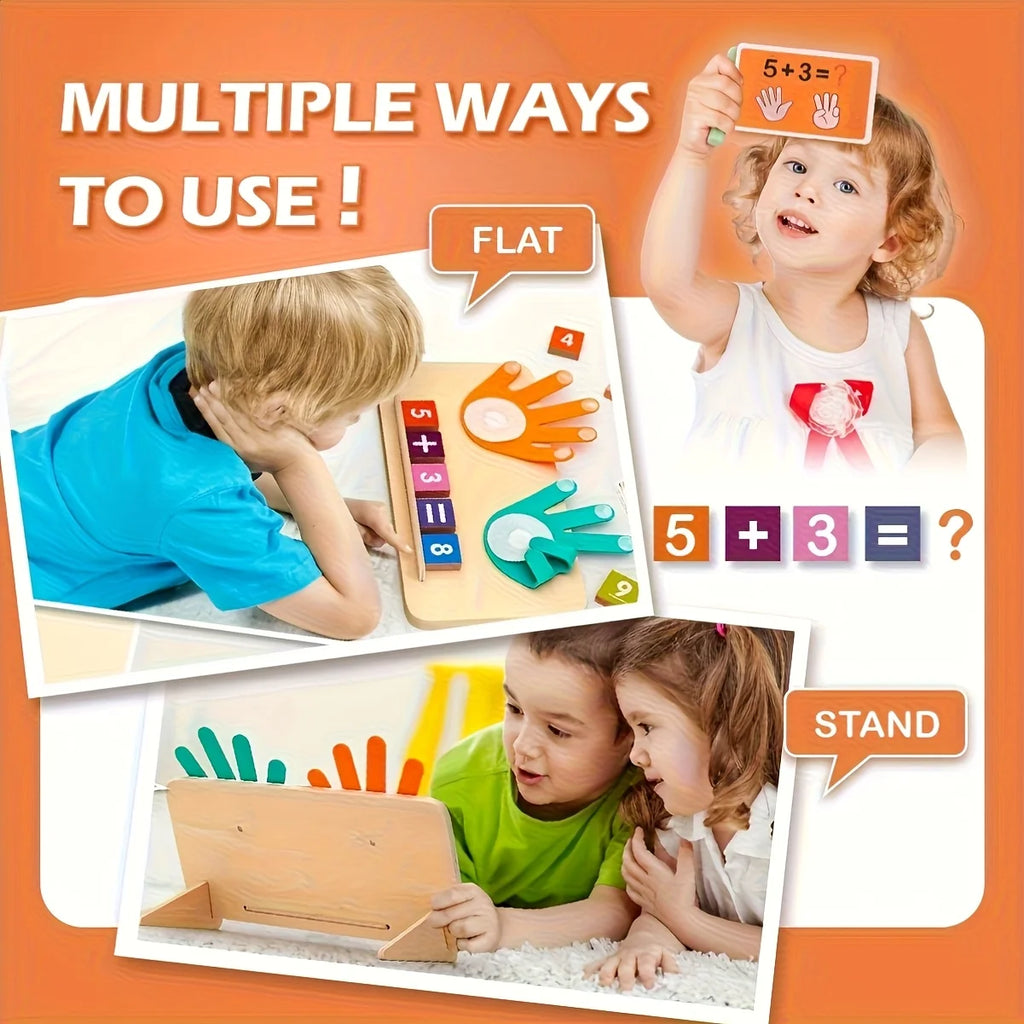Wooden Math Learning Board – Number Blocks for Kids 3+