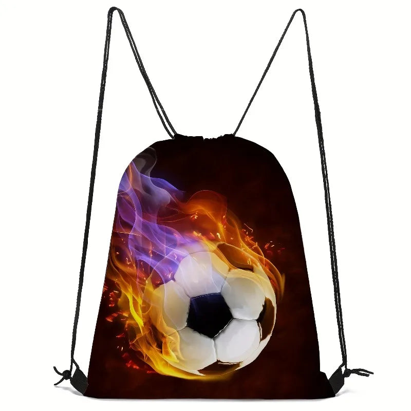 Random 1 casual print colorful drawstring neutral gaming backpack, unisex sports and fitness training storage bag