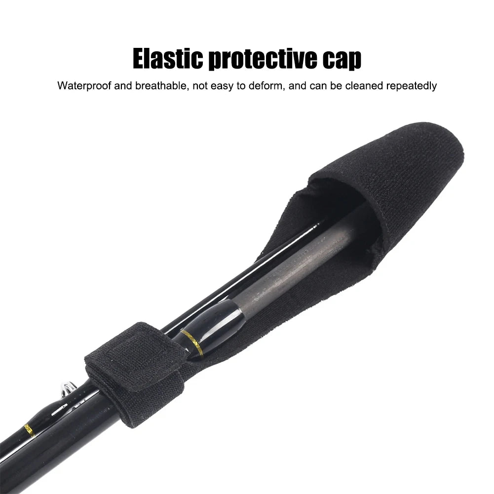 5/10Set 2Pcs/Set Fishing Rod Pole Protector Case Cover Sleeve Fishing Rod Fastener Belts Rubber FIsh Pole Fastening Belt Strap