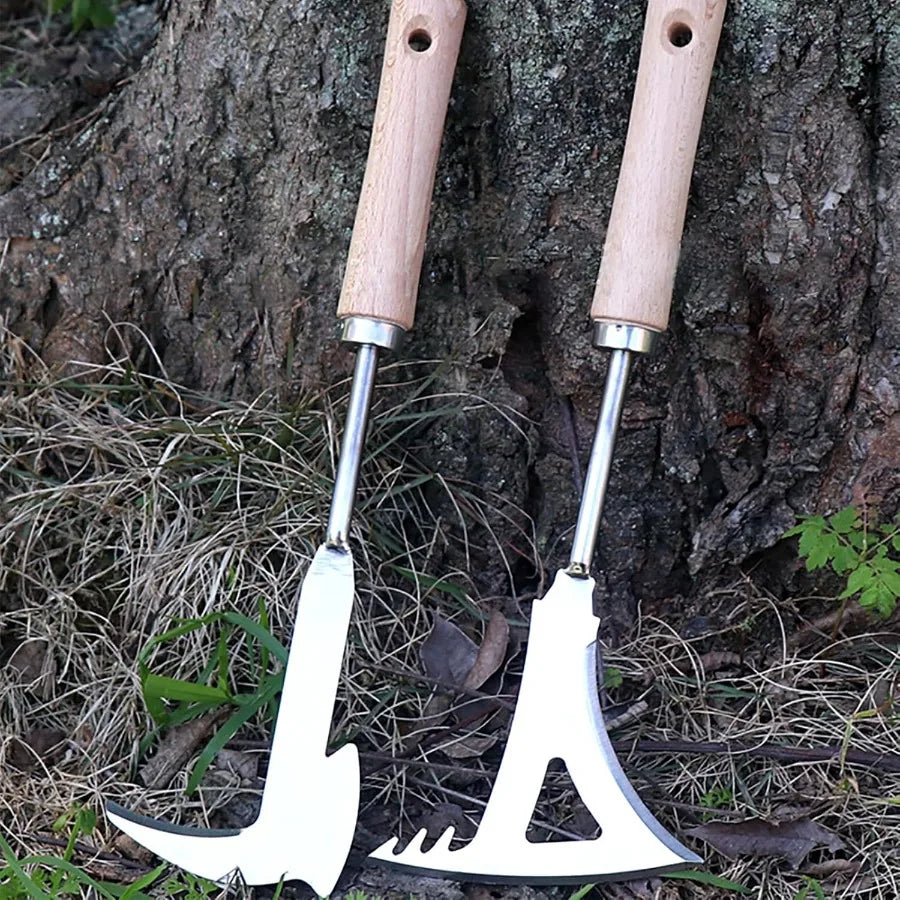 Manual Stainless Steel Weed Puller Tool with Axe Shape for Efficient Lawn Care Vegetable Garden Maintenance and Farm Planting A