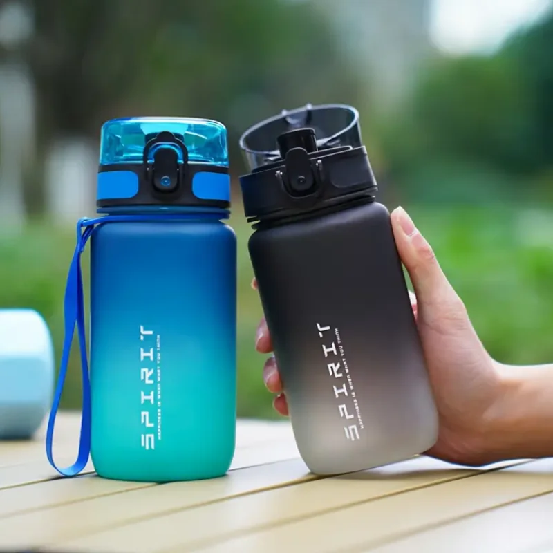 500ml/650ml Gradient Sports Water Bottle with Time Marker - Leak-Proof, Durable PC Material for Cycling, Running & Fitness