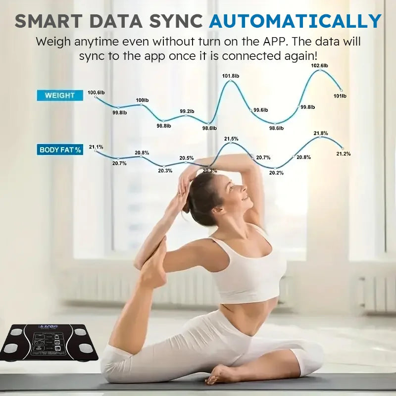 Smart Body Fat Scale Wireless LED | Body Composition Analyzer | BMI Weight Testing