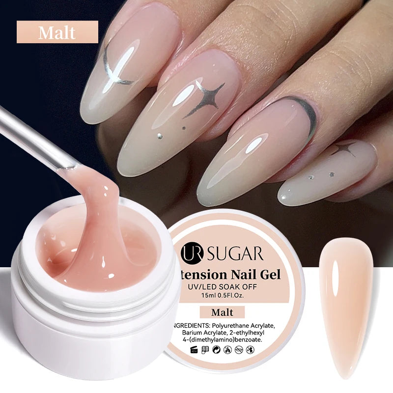 Gel Extensión de Uñas UR SUGAR 15ml | Camuflaje | Nude Rosa | Hard Gel Acrílico 💅 - Firu Total Sales