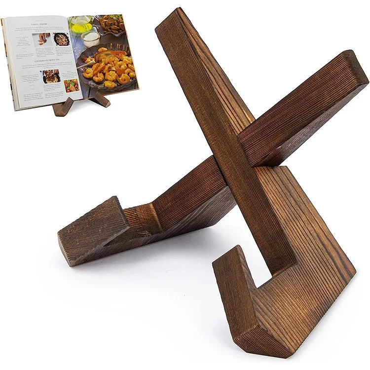 Wooden restaurant Household recipe rack Kitchen menu display rack Hanging study desktop reading Wooden book stand