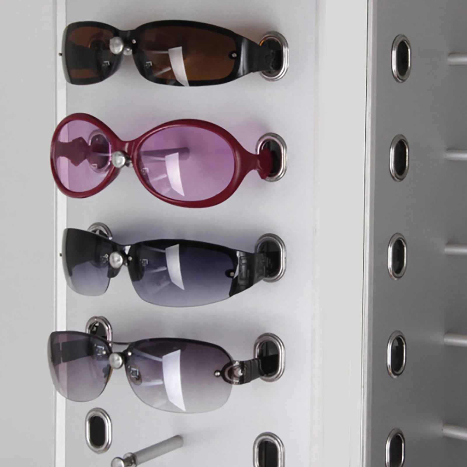 44 Pairs Rotating Eyeglasses Display Stand with 2 Mirrors 86cm Large Capacity Freestanding Sunglass Holder for Shops