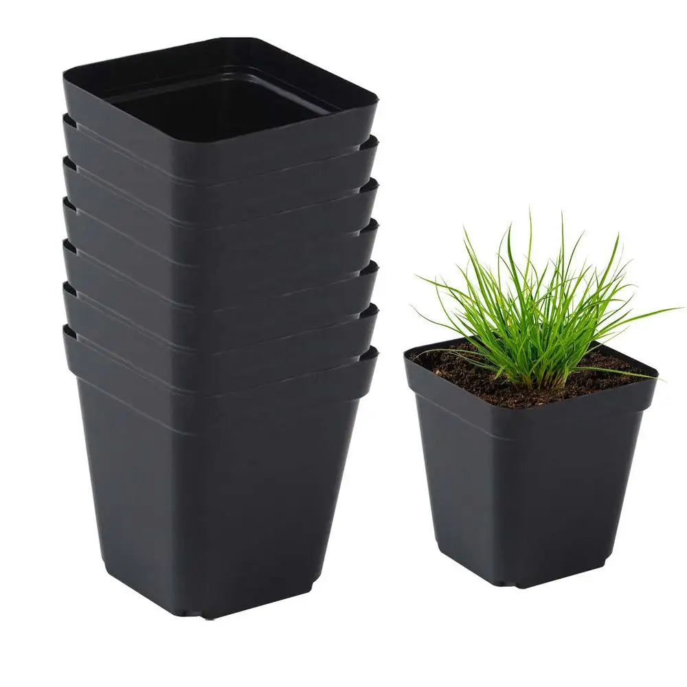 Seedling Pots 50Pcs Square Plant Seeding- Planting Cup Plastic Deep Nursery Tree Pot Flower Plant Container Pot Garden Grow