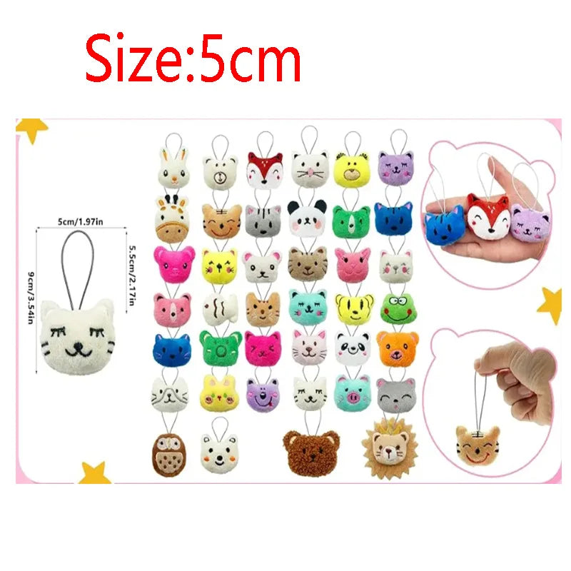 10/20/50Pcs Mini Animal Plush Toys Set Cute Small Animal Stuffed Toy Keychain for Party Favors for Goody Bag Easter Egg Stuffers