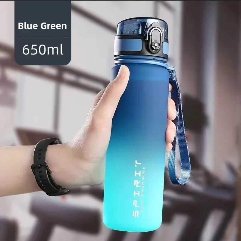 500ml/650ml Gradient Sports Water Bottle with Time Marker - Leak-Proof, Durable PC Material for Cycling, Running & Fitness