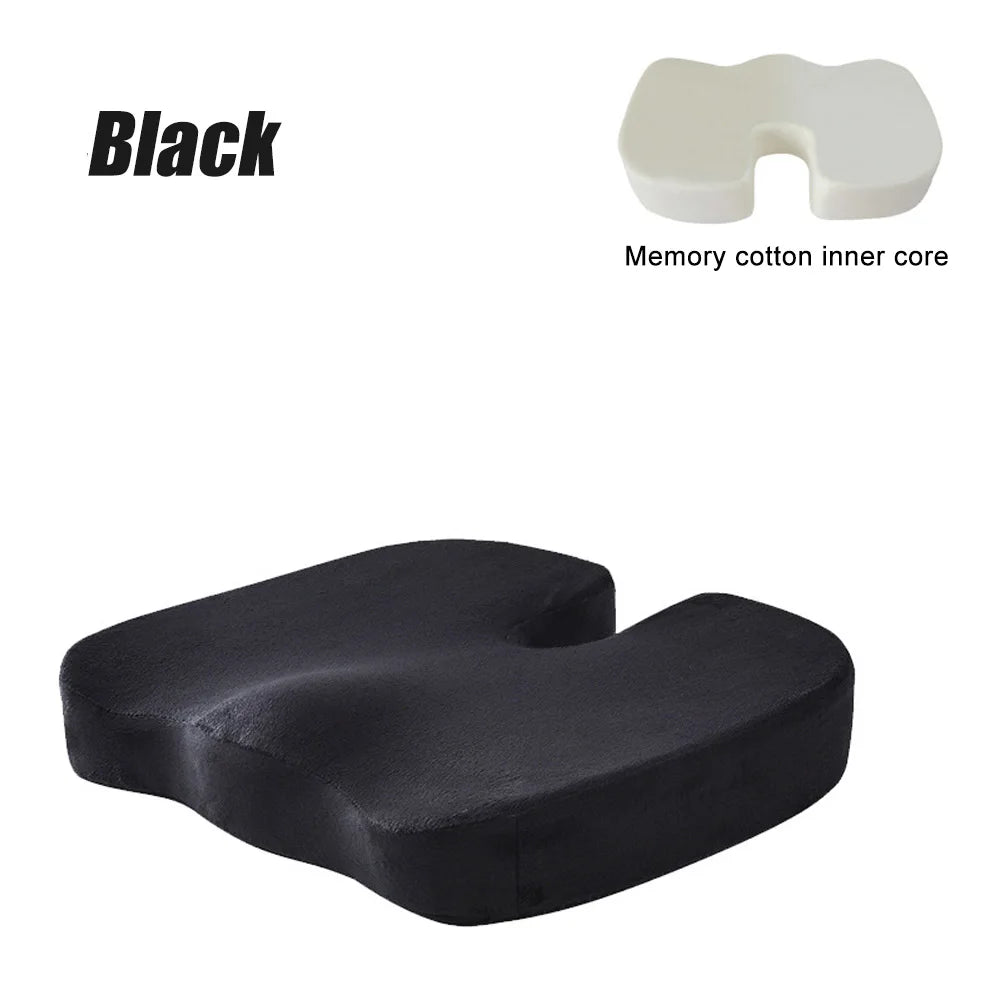 U-Shaped Memory Foam Seat Cushion, Orthopedic Pillow for Office Chair, Car, Travel, Hip & Back Support