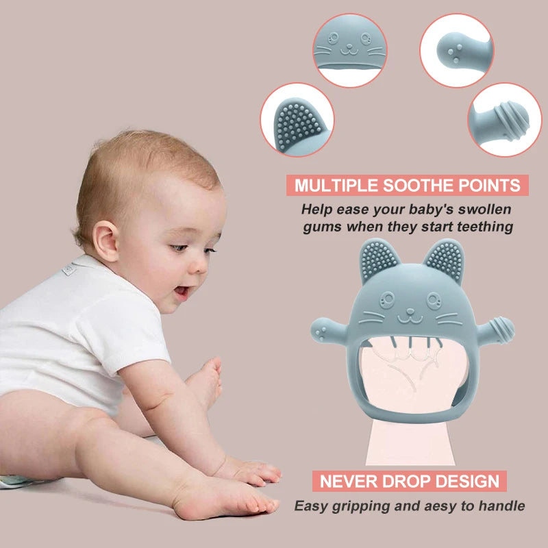 Baby Silicone Glove Teether — Food Grade | Newborn Dental Care | BPA Free