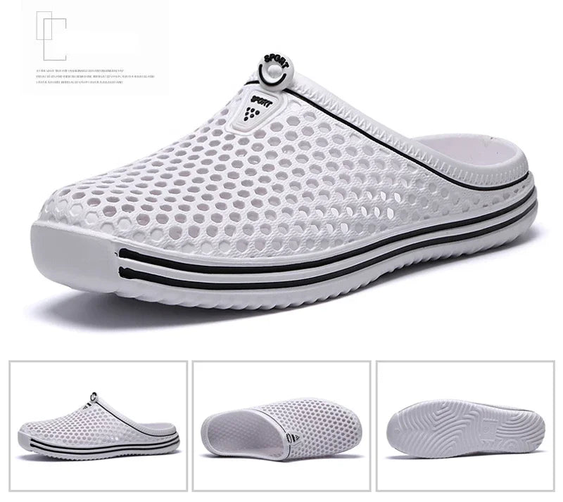 Aqua Shoes Unisex Hollow Out Slippers Casual Couple Beach Sandal Flip Flops Beach Outdoor Sandals Water Shoes Mens Slippers