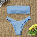 2026 New Solid Color Sexy Two Piece Swimsuit for Female Fashion Strapless Top and Trunk Tropical Summer Beachwear Bathing Suit