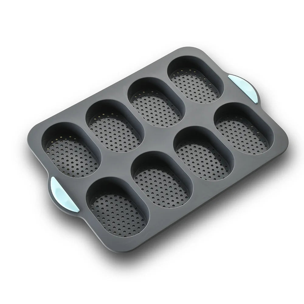 Molde de Silicona Antiadherente para Pan y Salchicha | 3 y 8 Cavidades | Horno 🍞