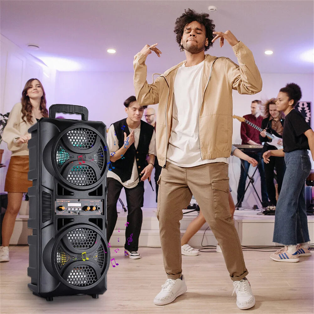 Portable 3000W Bluetooth Speaker Subwoofer Heavy Bass Sound System Party DJ karaoke Remote &MIC