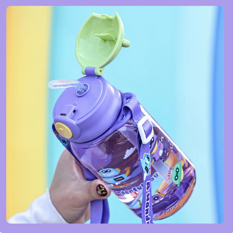Vaso con Pitillo y Manija para Niños | Botella Portátil Reutilizable 🍶 - Firu Total Sales