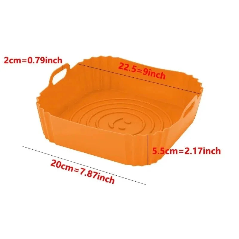 2pcs Liner de Silicona Cuadrado para Air Fryer 8" | Reutilizable | 4-7 QT 🍳