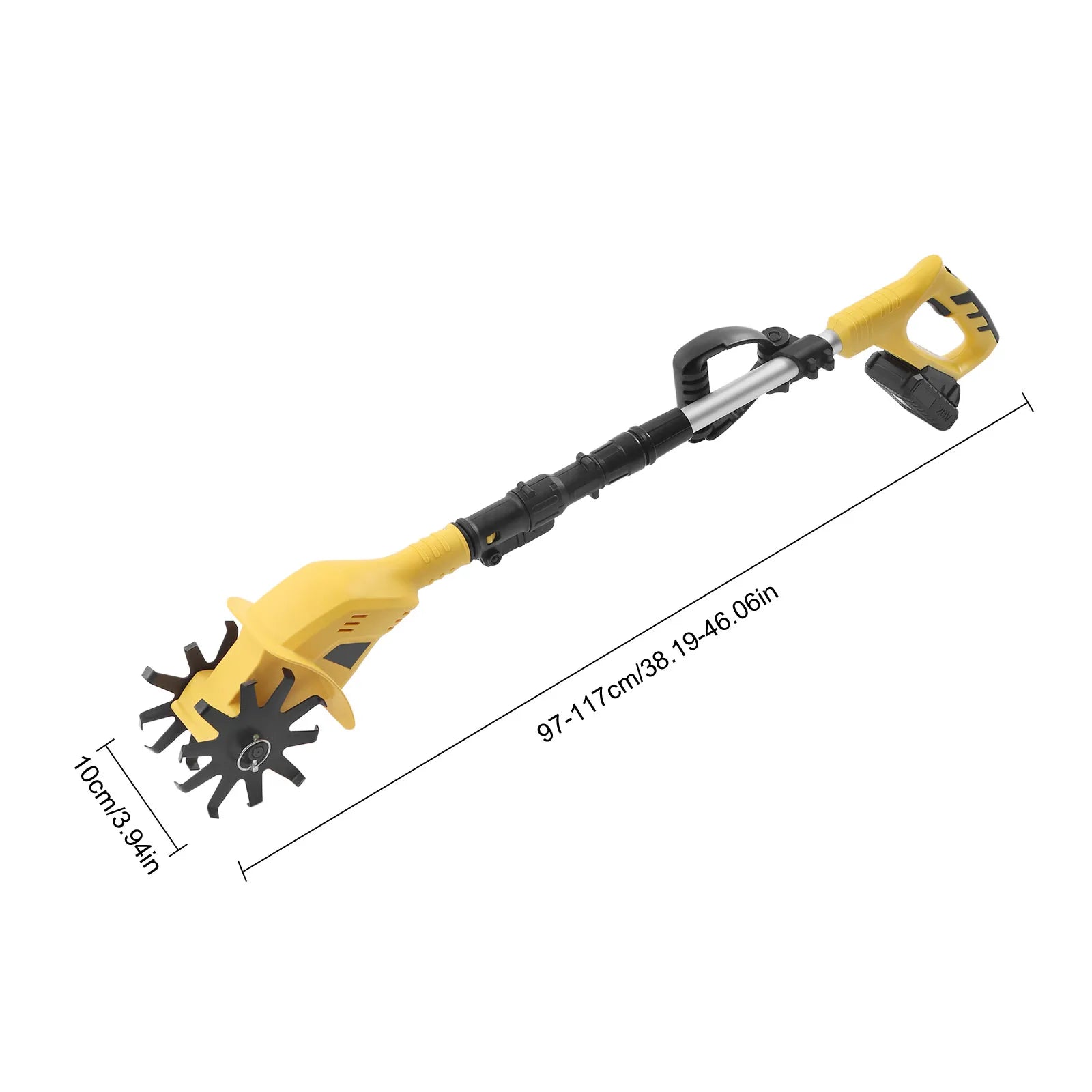 110-240V Cordless Tiller Cultivator Garden Cultivator Plowing Soil Extendable Pole for Lawn, Yard, Soil Cultivation 250RPM