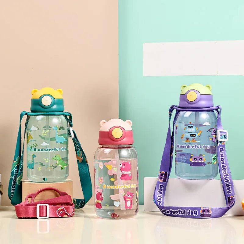 Vaso con Pitillo y Manija para Niños | Botella Portátil Reutilizable 🍶 - Firu Total Sales