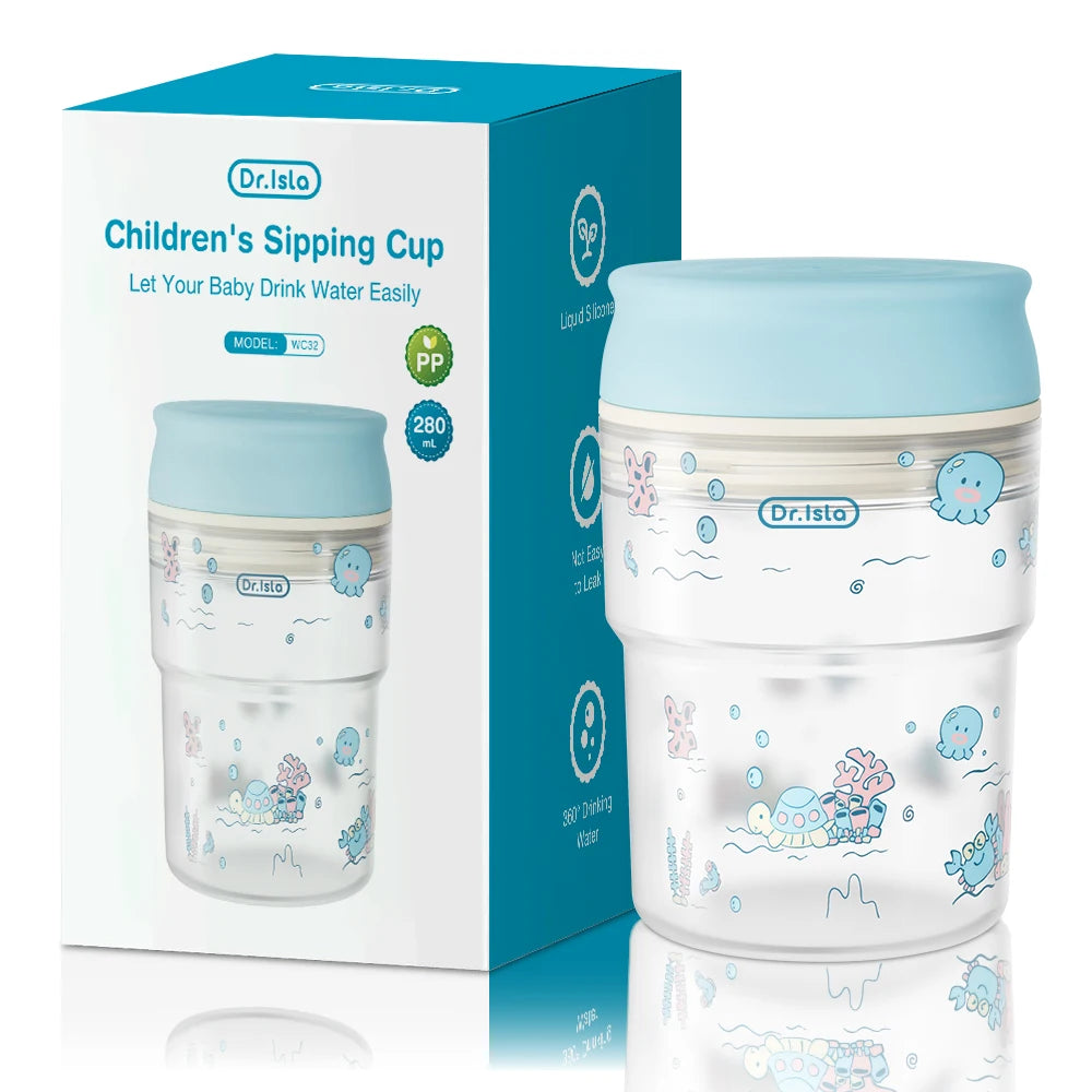 Vaso de Aprendizaje 360° 280ml para Bebé | Tapa Flip | Antiderrame | Sin BPA 🍼