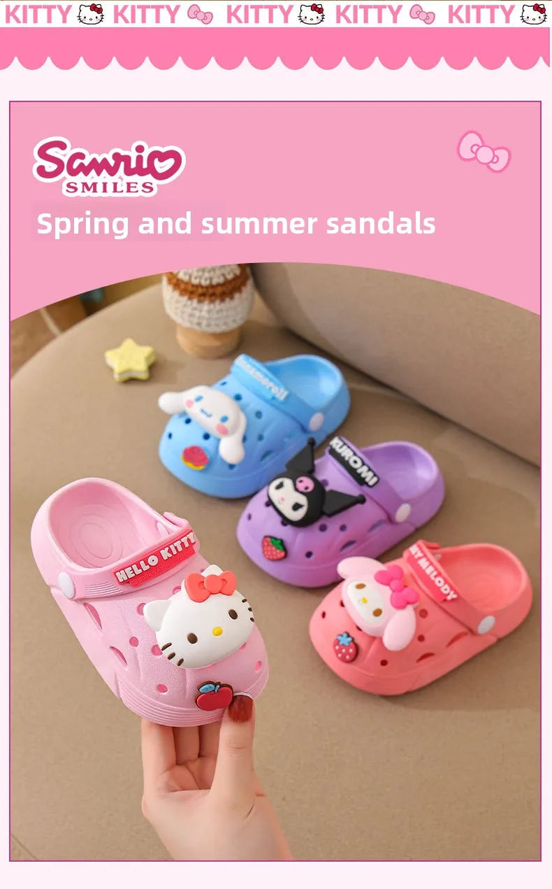 Pantuflas Sanrio Hello Kitty Kuromi para Niñas | Suaves Antideslizantes | Verano 🐱