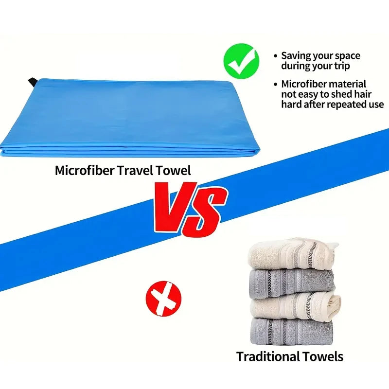 2-pcs Microfibre set sports towel fitness swimming towel body bath towel canbeused for yoga running camping beach WashclothTowel