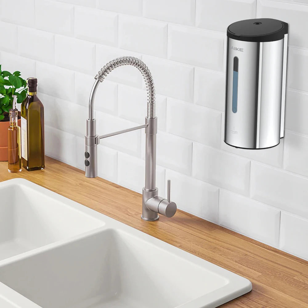 AIKE Automatic Liquid Soap Dispenser AK1205 Wall Mounted Commercial Smart Soap Dispenser For Bathroom Large Capacity 750ML/800ML