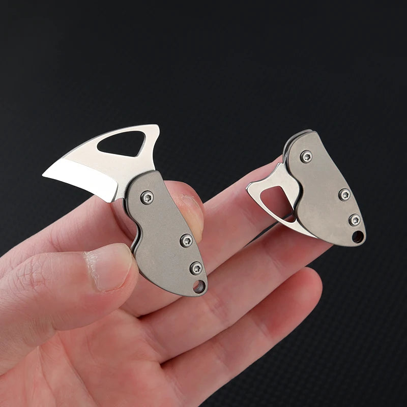 TC4 Titanium Alloy Woodpecker Folding Knife EDC Portable Keychain 7CR Steel Blade Knife Express Unpacking Pocket Knife EDC Tool