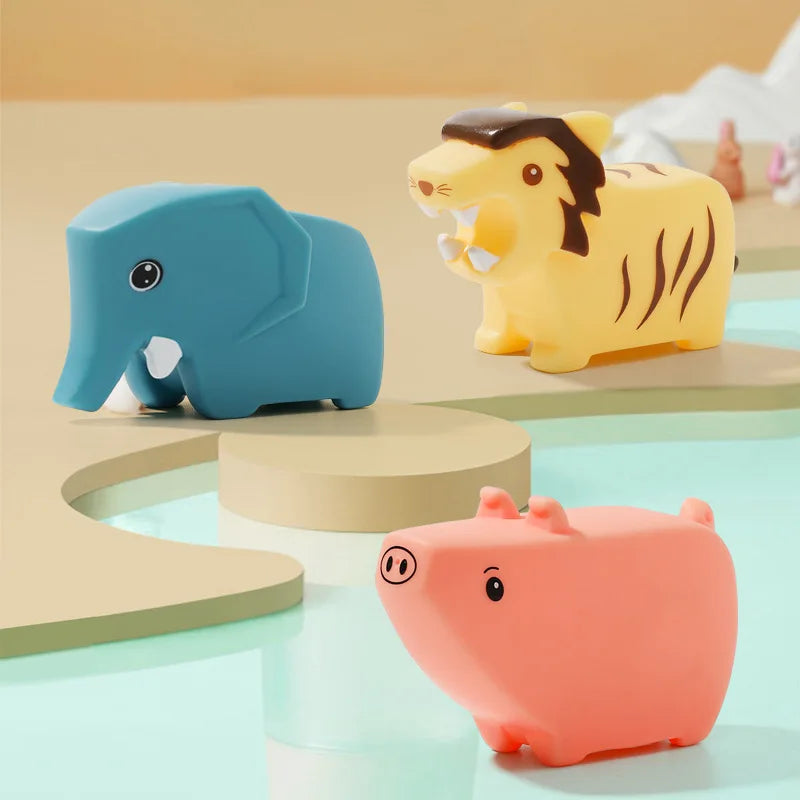Baby Dinosaur Bath Toys for Toddler Infant Water Spraying Squeeze-sounding Dabbling Toy Floating Animals Kids Bathtub Pool Toys