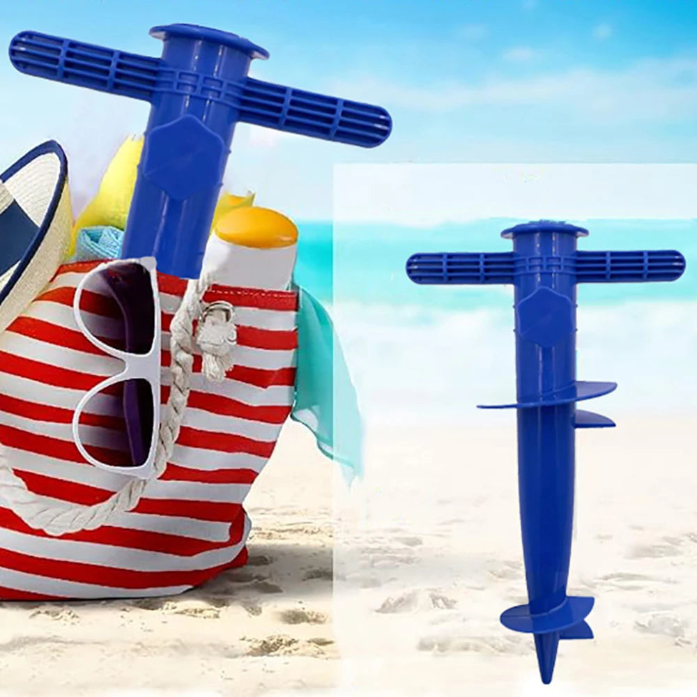 1PC Umbrella Base Adjustable Plastic Sun Beach Patio Sand Ground Fixing Tools Anchor Stand Spike Auger Tools Spikes Parts