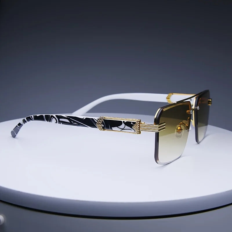 Fashion Rimless Frameless Sunglasses | Classic Small Square | Men & Women