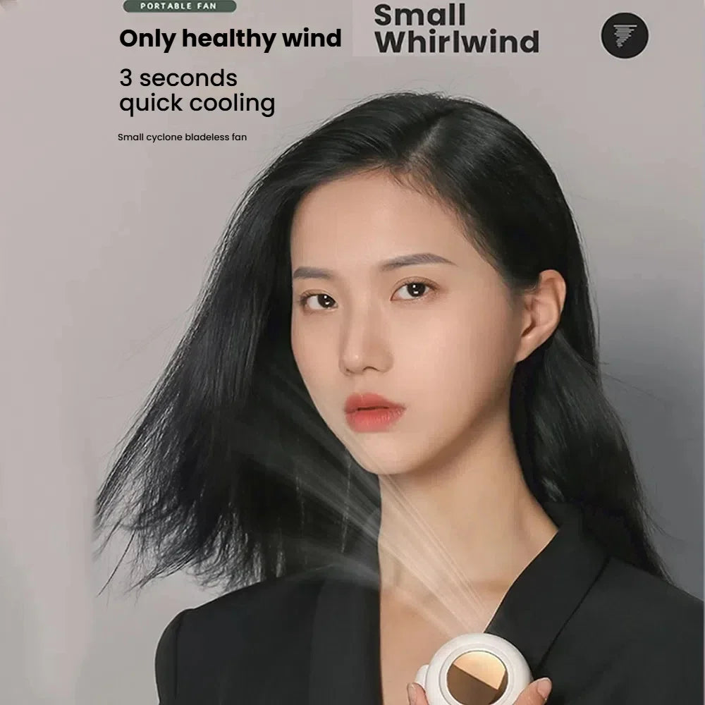Mini Small Clip Fan Portable Silent Mini Bladeless Electric Fan 3 Speeds Clip-on Charging Fans For Shirt Whirlwind Waist Clips