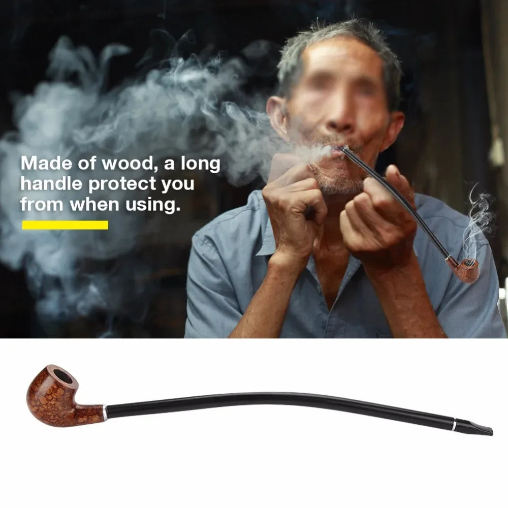 New Personality Wodden  Smoking Pipes 41cm Lengthened Resin Loop Long Handle Pipe Dry Tobacco Accessories with Gift Box