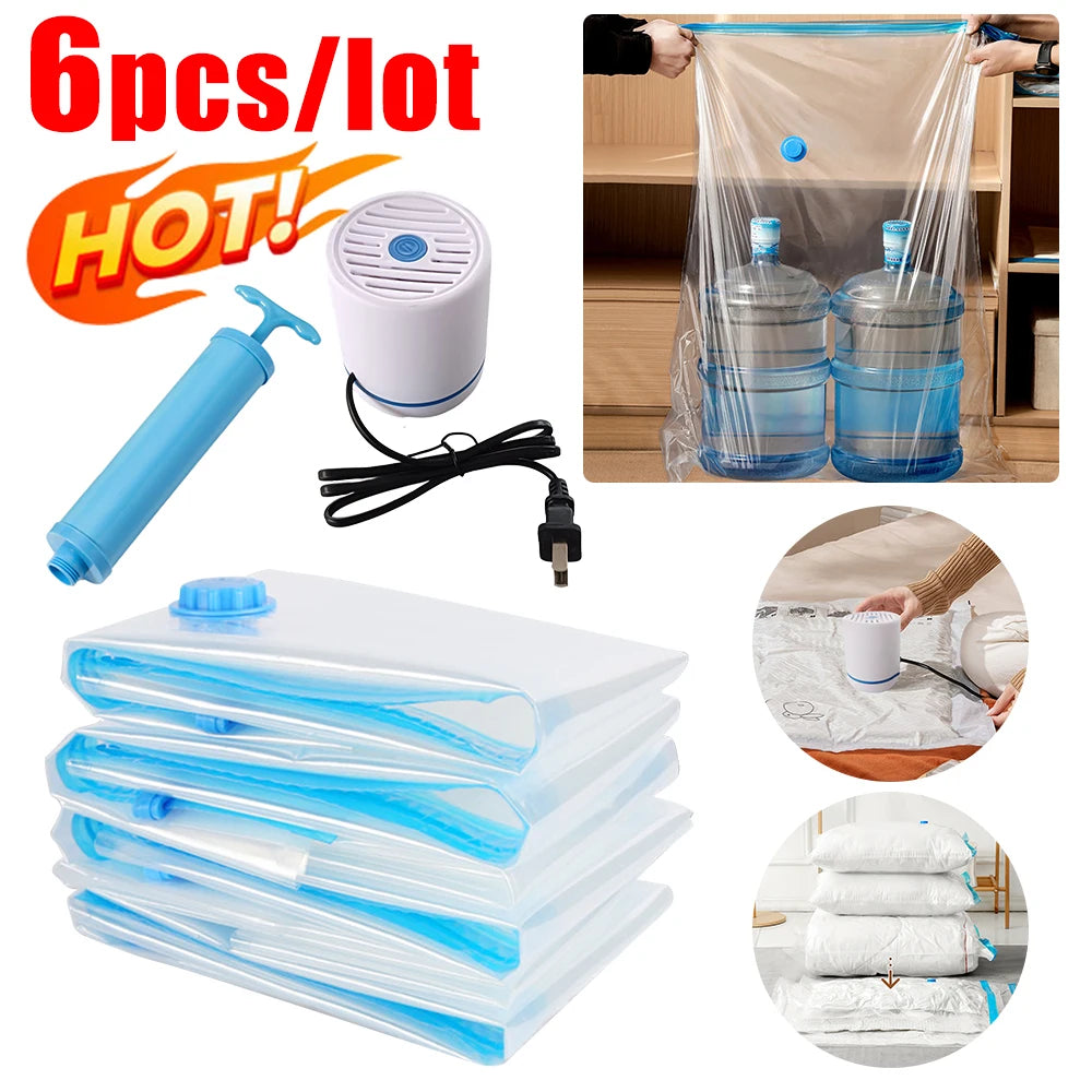 Folding Vacuum Storage Bags | Hand Pump Included | Blankets Clothes Pillows | Space Saving