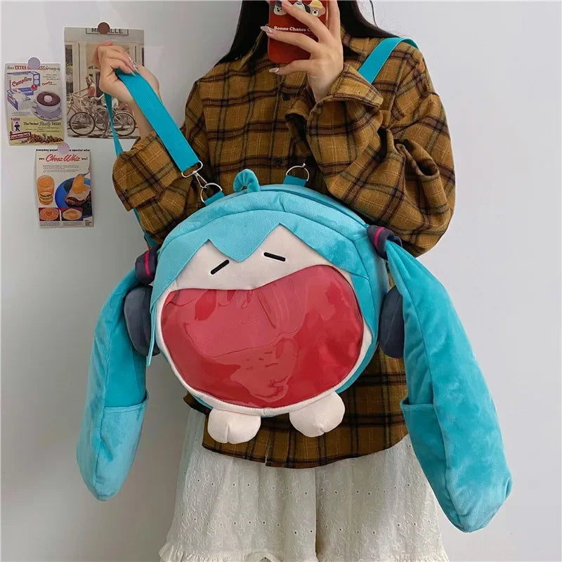 Anime Hatsune Miku Cosplay Plush Backpack Ita Bag Women Bag Shool Student Men Velvet Shoulder Bag Girl Gift