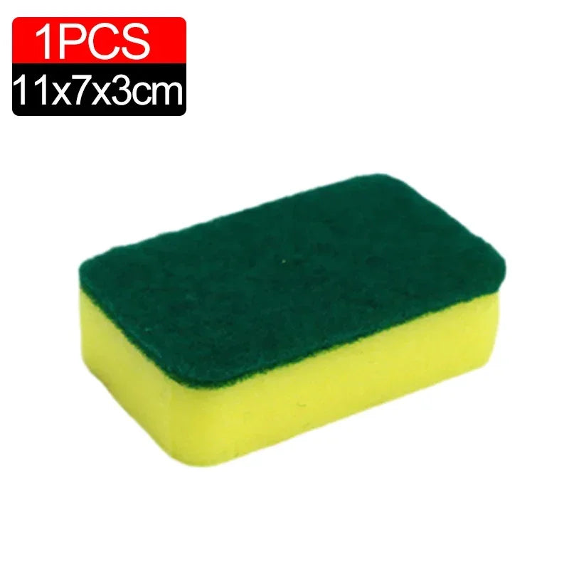 100/1Pcs Kitchen Dishwashing Sponge Soft Absorbent Clean Rub Pot Rust Scouring Pad Removing Kits Household Cleaning Brush Sponge