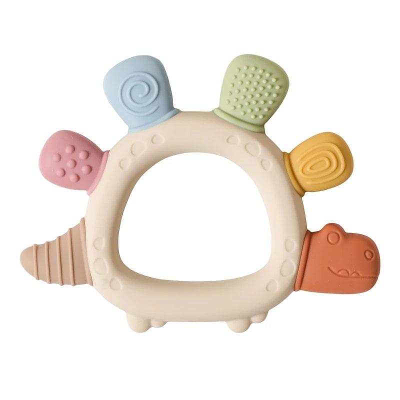 Silicone Teether Ring BPA Free — Baby Chewing Toy | 0-12 Months Gift