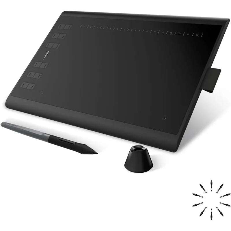 Tableta Gráfica HUION Inspiroy H1060P | 8192 Niveles Presión | Lápiz Sin Batería | 12 Teclas Personalizadas - Firu Total Sales
