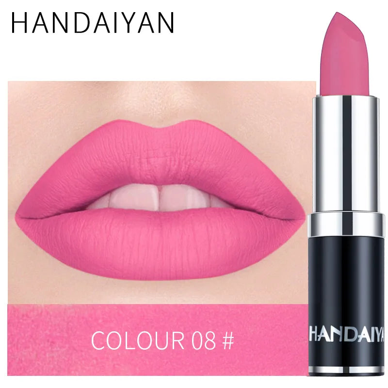 Matte Pink Velvet Lipstick Sexy Nude Red Brown Purple Lipgloss Gloss Velvety Lipstick Waterproof Makeup Long Lasting Lipstick