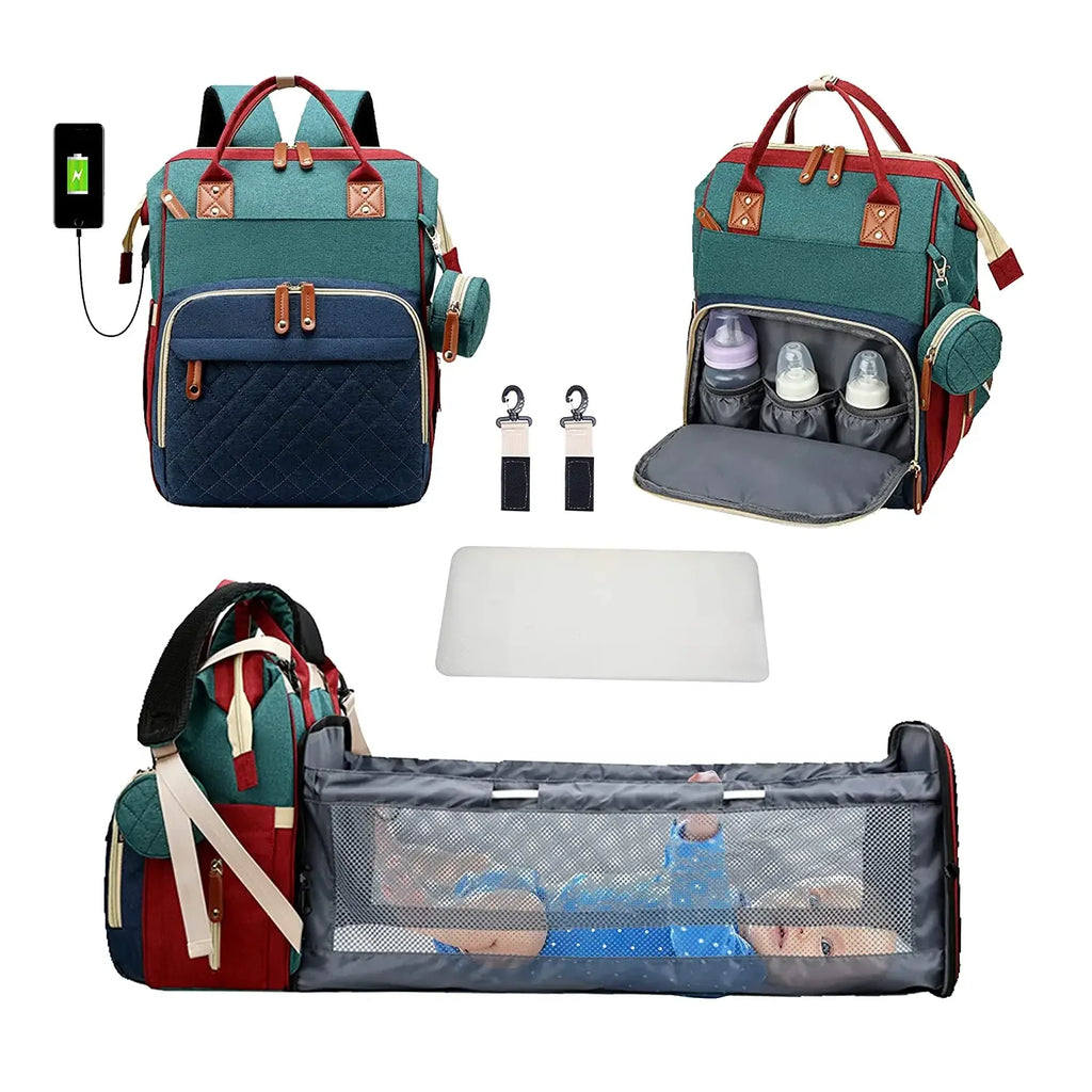 Mochila Pañalera 3 en 1 | Bolso Maternal Multifuncional para Mamá