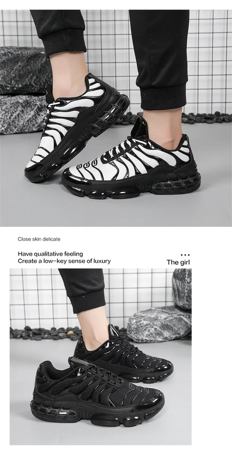 Tenis Hombre Deportivos Ligeros | Dad Shoes | Casual Running | Suela Gruesa | Sin Cordones | Bicolor