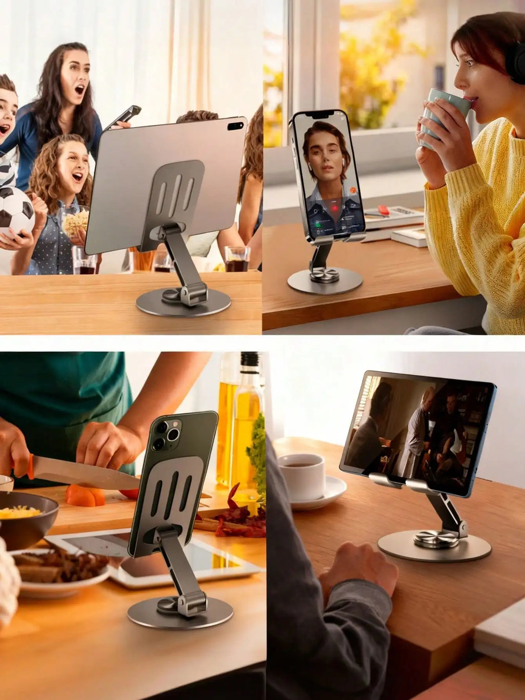 Adjustable & Foldable Ergonomic Polycarbonate Phone Stand, Suitable For Daily Office Use, Sturdy & Portable, Multi-Angle Viewing