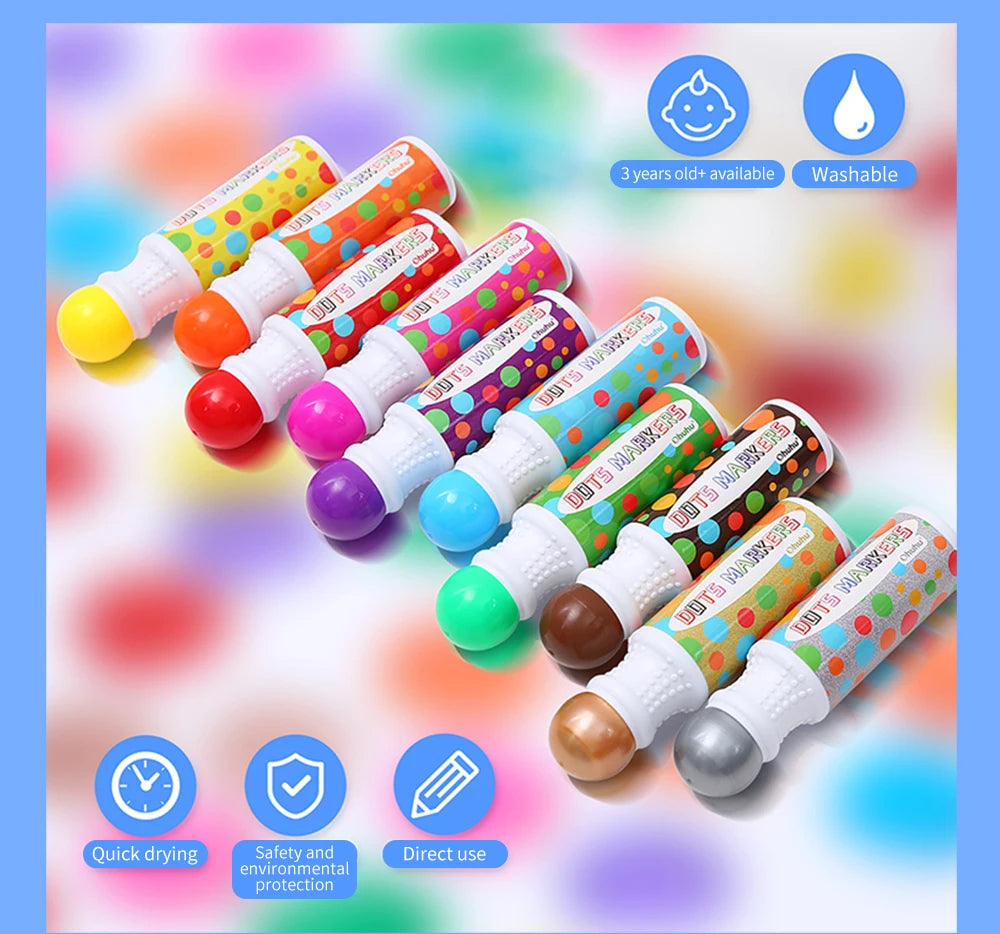 Washable Dot Markers for Kids – Bingo Painting Pens