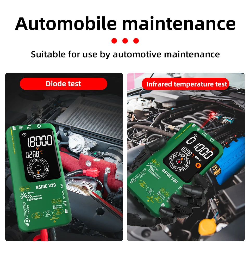BSIDE NEW Digital Multimeter 20000counts Smart Infrared Temperature Tester T-RMS 1500V DC AC Voltage Rechargeable Multiteter DMM